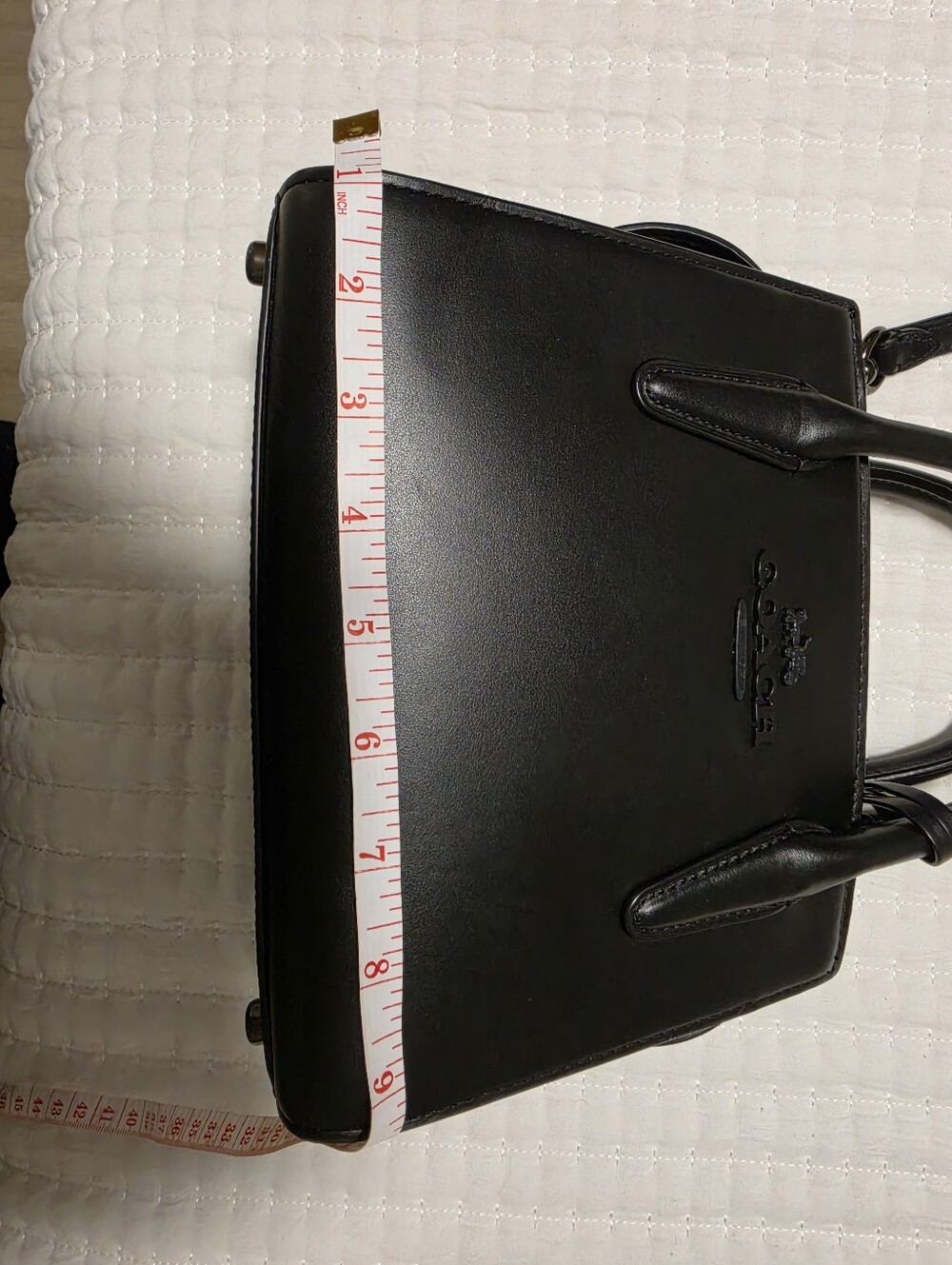 Coach Andrea Black Leather Medium Satchel - Picture 16 of 16